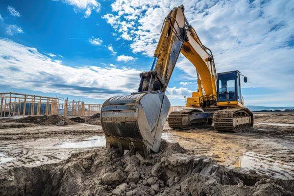 Construction site being worked on